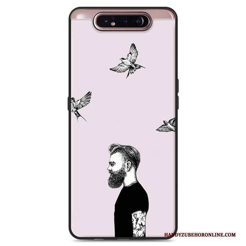 Custodia Samsung Galaxy A80 Silicone Di Personalità Morbido, Cover Samsung Galaxy A80 Grigio Amanti