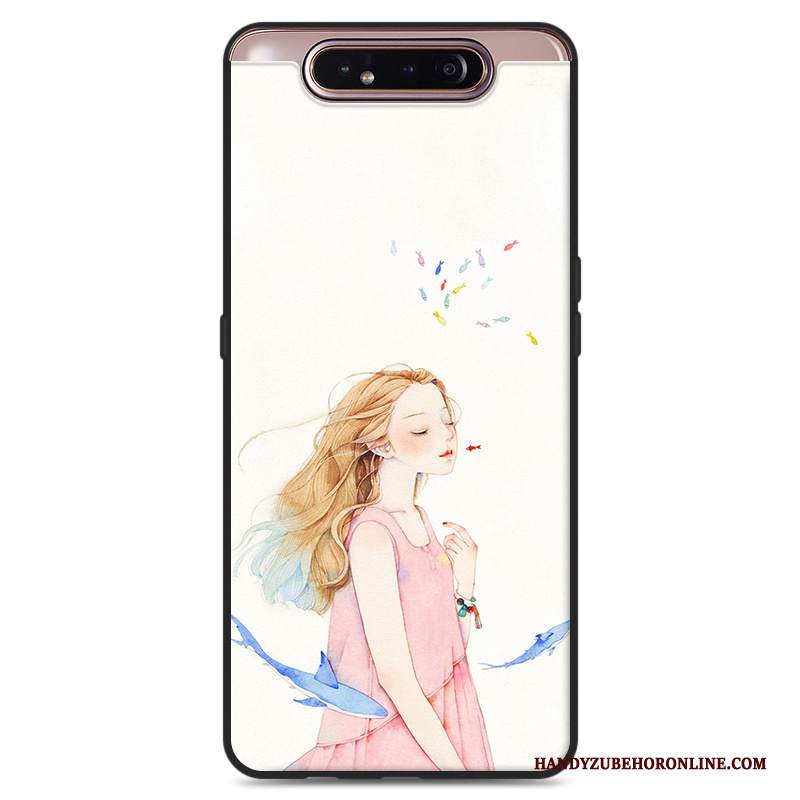 Custodia Samsung Galaxy A80 Silicone Ornamenti Appesi Vento, Cover Samsung Galaxy A80 Fresco Verde