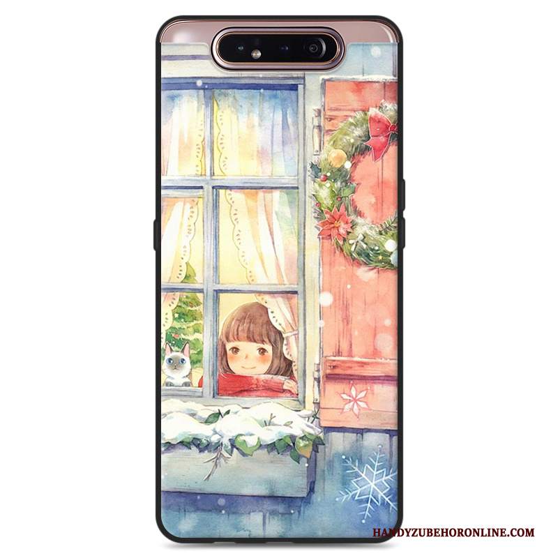 Custodia Samsung Galaxy A80 Silicone Ornamenti Appesi Vento, Cover Samsung Galaxy A80 Fresco Verde