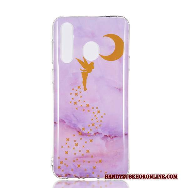 Custodia Samsung Galaxy A8s Cartone Animato Tendenza Porpora, Cover Samsung Galaxy A8s Protezione Ornamenti Appesi Grande