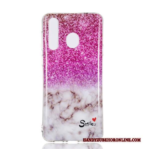 Custodia Samsung Galaxy A8s Cartone Animato Tendenza Porpora, Cover Samsung Galaxy A8s Protezione Ornamenti Appesi Grande