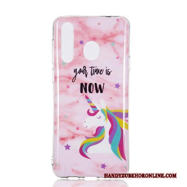 Custodia Samsung Galaxy A8s Cartone Animato Tendenza Porpora, Cover Samsung Galaxy A8s Protezione Ornamenti Appesi Grande