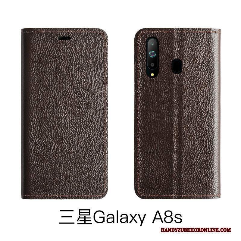 Custodia Samsung Galaxy A8s Pelle Anti-cadutatelefono, Cover Samsung Galaxy A8s Protezione High End Mucca