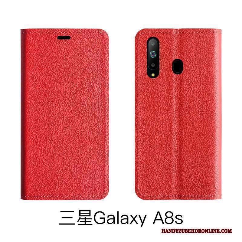 Custodia Samsung Galaxy A8s Pelle Anti-cadutatelefono, Cover Samsung Galaxy A8s Protezione High End Mucca