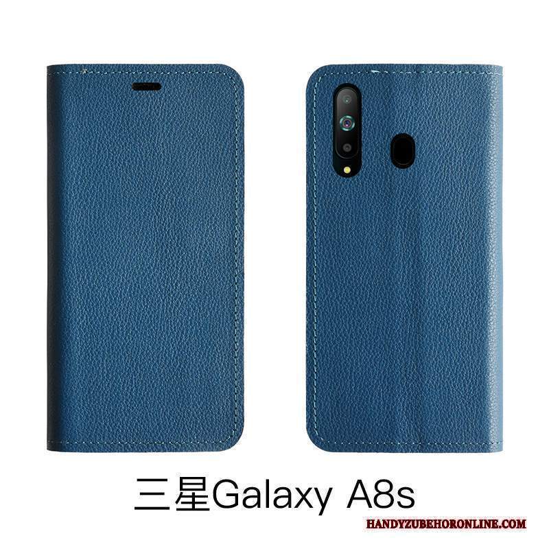 Custodia Samsung Galaxy A8s Pelle Anti-cadutatelefono, Cover Samsung Galaxy A8s Protezione High End Mucca