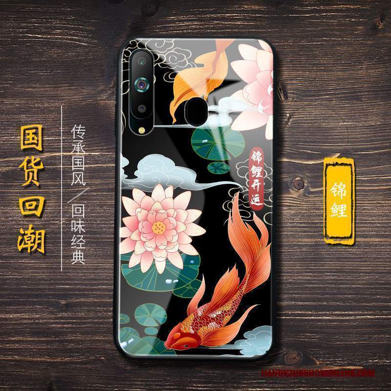 Custodia Samsung Galaxy A8s Protezione Telefono Marchio Di Tendenza, Cover Samsung Galaxy A8s Creativo Vetro Nero