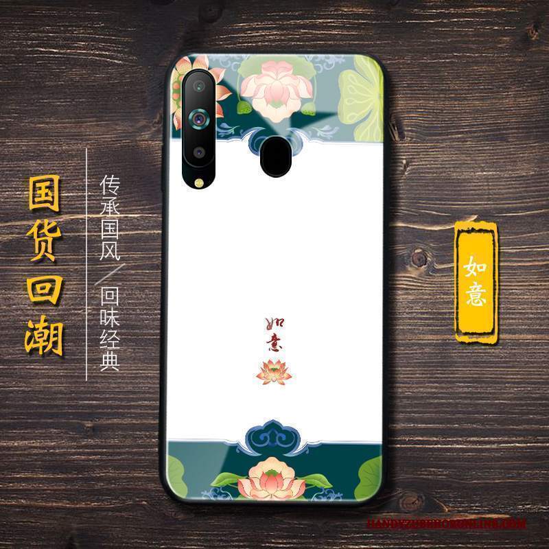 Custodia Samsung Galaxy A8s Protezione Telefono Marchio Di Tendenza, Cover Samsung Galaxy A8s Creativo Vetro Nero