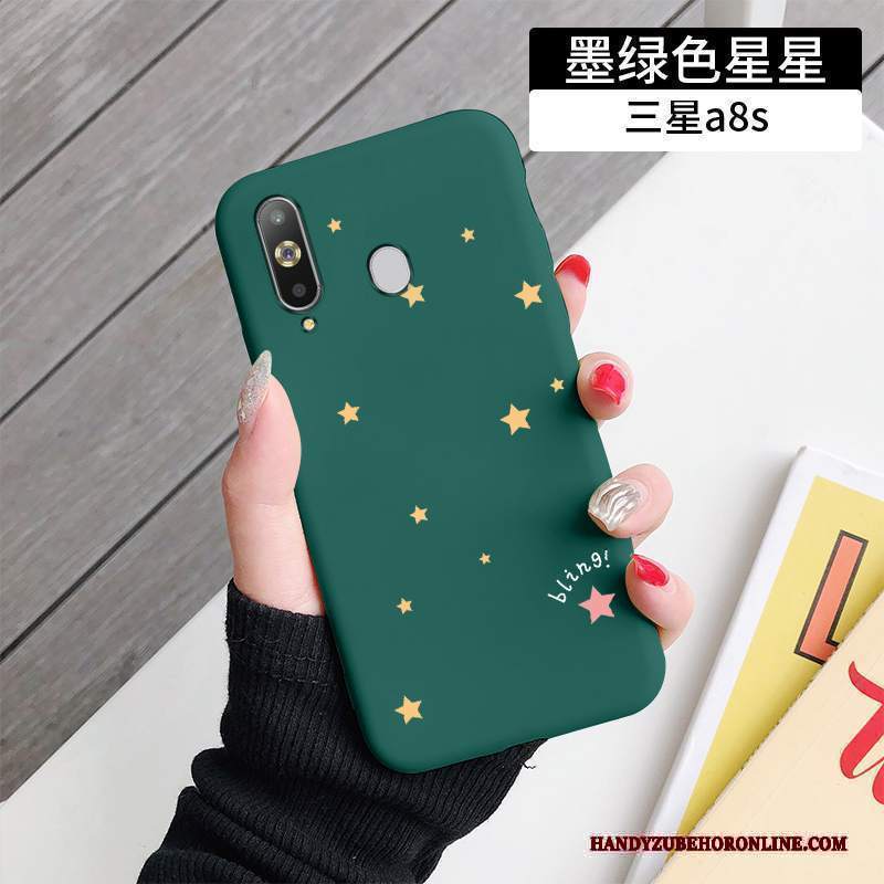 Custodia Samsung Galaxy A8s Silicone Tutto Incluso Net Red, Cover Samsung Galaxy A8s Protezione Tendenza Verde