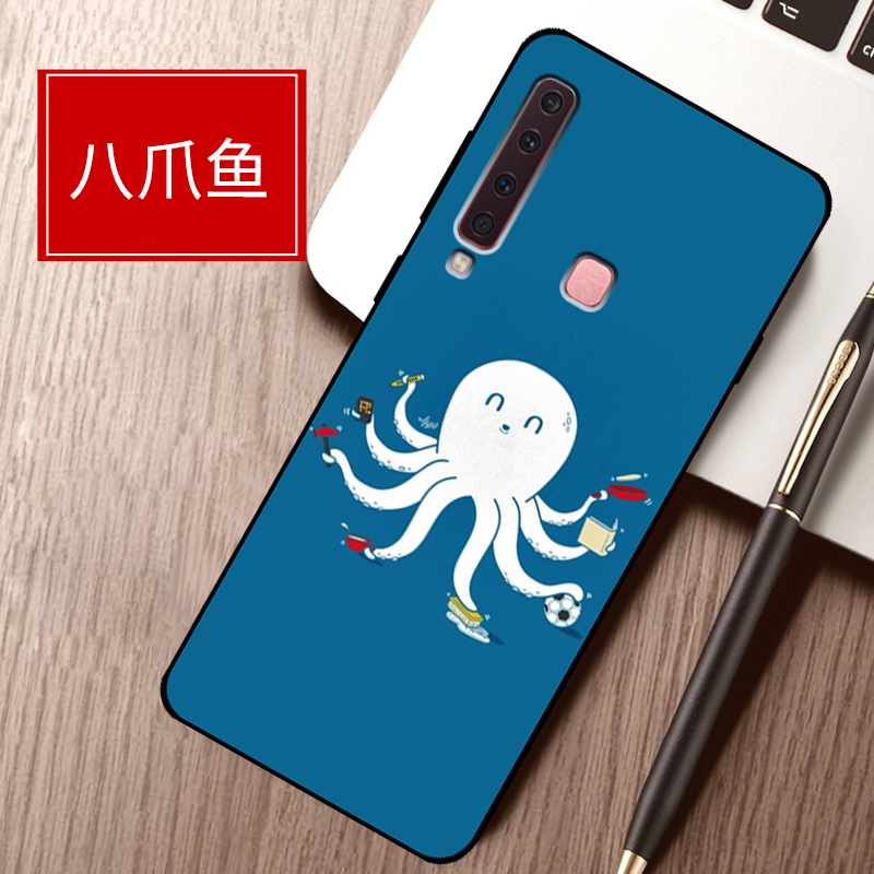 Custodia Samsung Galaxy A9 2018 Cartone Animato Tendenza Di Personalità, Cover Samsung Galaxy A9 2018 Protezione Telefono Blu