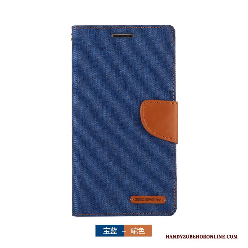 Custodia Samsung Galaxy A9 2018 Pelle Tela Blu, Cover Samsung Galaxy A9 2018 Portafoglio