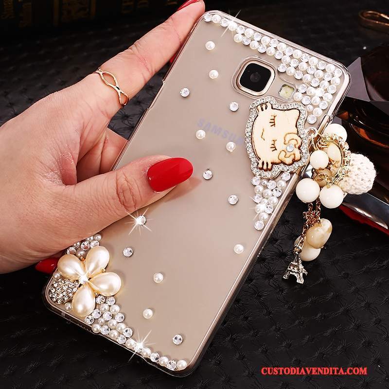 Custodia Samsung Galaxy A9 Strass Porporatelefono, Cover Samsung Galaxy A9 Protezione Trasparente Con Strass