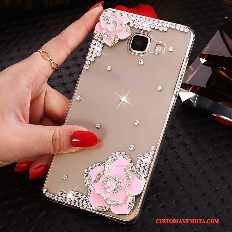 Custodia Samsung Galaxy A9 Strass Porporatelefono, Cover Samsung Galaxy A9 Protezione Trasparente Con Strass