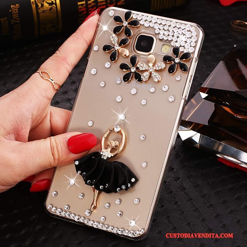 Custodia Samsung Galaxy A9 Strass Porporatelefono, Cover Samsung Galaxy A9 Protezione Trasparente Con Strass