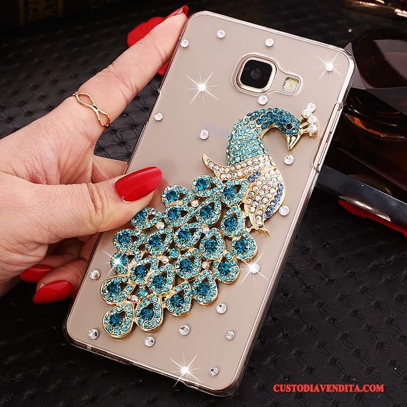 Custodia Samsung Galaxy A9 Strass Porporatelefono, Cover Samsung Galaxy A9 Protezione Trasparente Con Strass