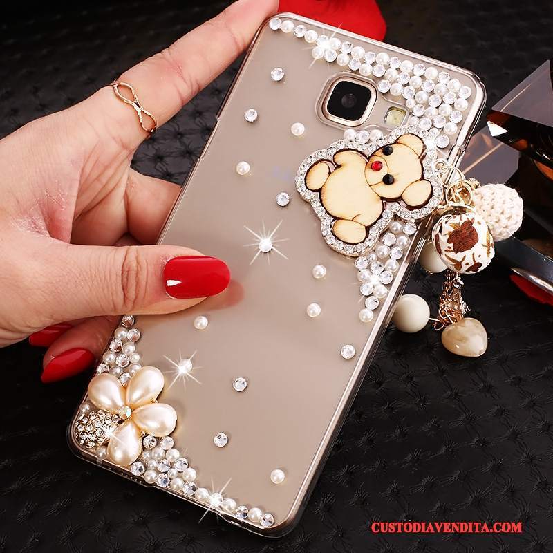 Custodia Samsung Galaxy A9 Strass Porporatelefono, Cover Samsung Galaxy A9 Protezione Trasparente Con Strass