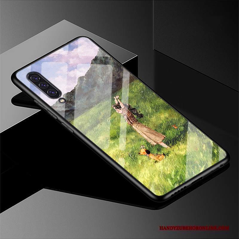 Custodia Samsung Galaxy A90 5g Cartone Animato Vetro Porpora, Cover Samsung Galaxy A90 5g Protezione Bello Fresco