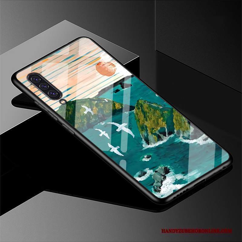 Custodia Samsung Galaxy A90 5g Cartone Animato Vetro Porpora, Cover Samsung Galaxy A90 5g Protezione Bello Fresco