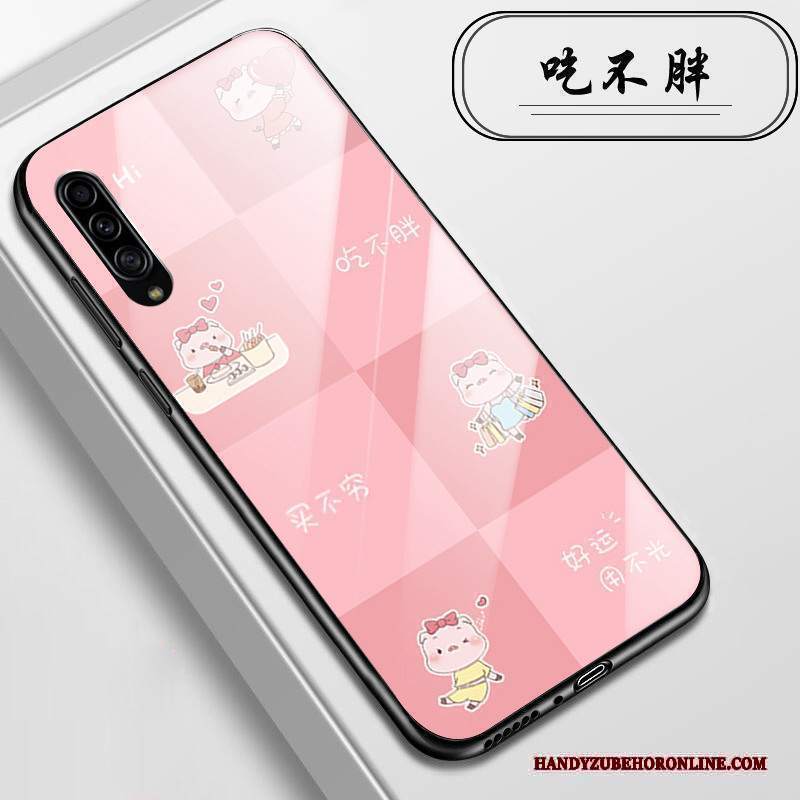 Custodia Samsung Galaxy A90 5g Cartone Animato Vetro Rosa, Cover Samsung Galaxy A90 5g Protezione Modello Coccodrillotelefono