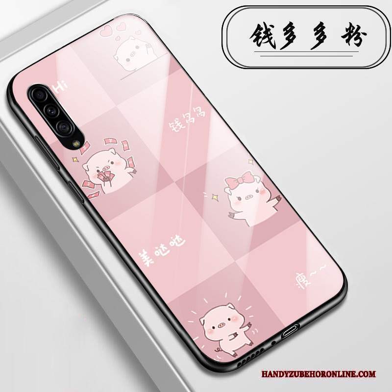 Custodia Samsung Galaxy A90 5g Cartone Animato Vetro Rosa, Cover Samsung Galaxy A90 5g Protezione Modello Coccodrillotelefono