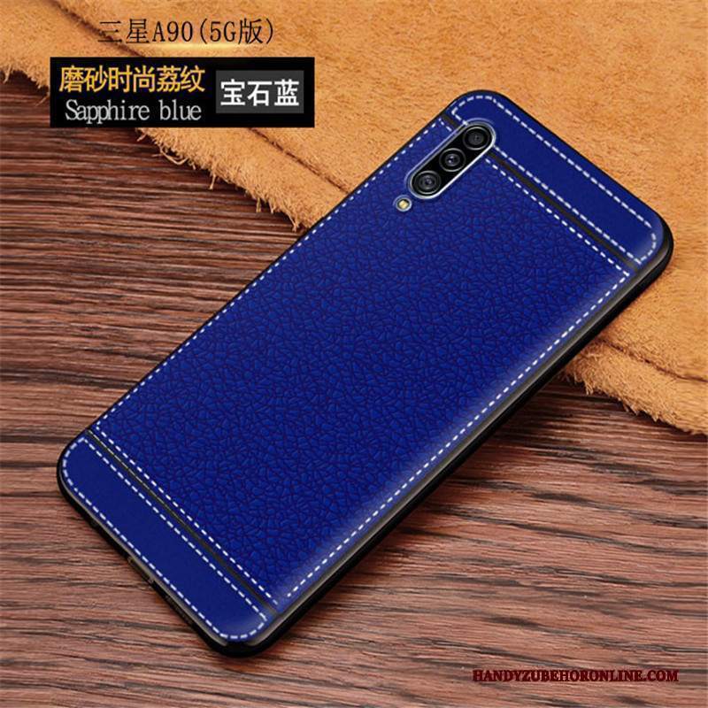 Custodia Samsung Galaxy A90 5g Pelle Blu Modello, Cover Samsung Galaxy A90 5g Protezione Telefono Anti-caduta