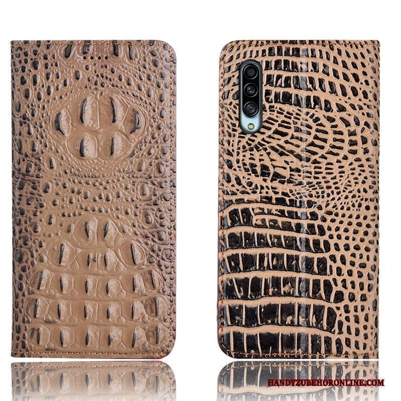 Custodia Samsung Galaxy A90 5g Pelle Telefono Anti-caduta, Cover Samsung Galaxy A90 5g Protezione Blu Modello Coccodrillo