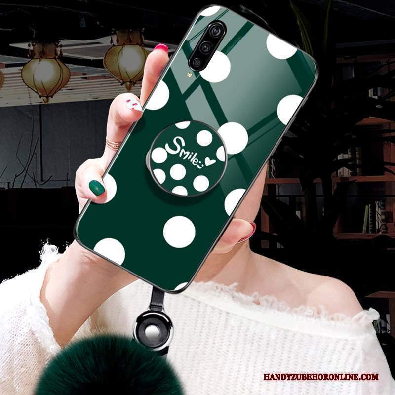 Custodia Samsung Galaxy A90 5g Vintage Palla Di Pelo Peluche, Cover Samsung Galaxy A90 5g Nuovo Verde