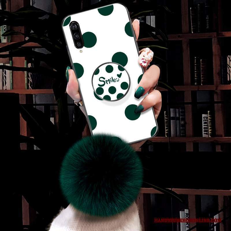 Custodia Samsung Galaxy A90 5g Vintage Palla Di Pelo Peluche, Cover Samsung Galaxy A90 5g Nuovo Verde