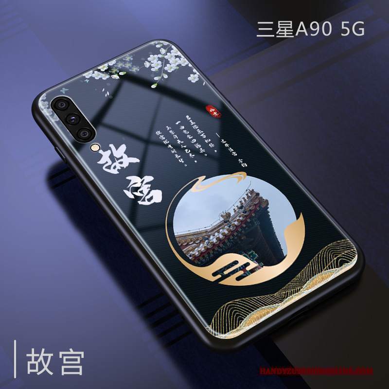 Custodia Samsung Galaxy A90 5g Vintage Vento Specchio, Cover Samsung Galaxy A90 5g Protezione Tendenza Vetro