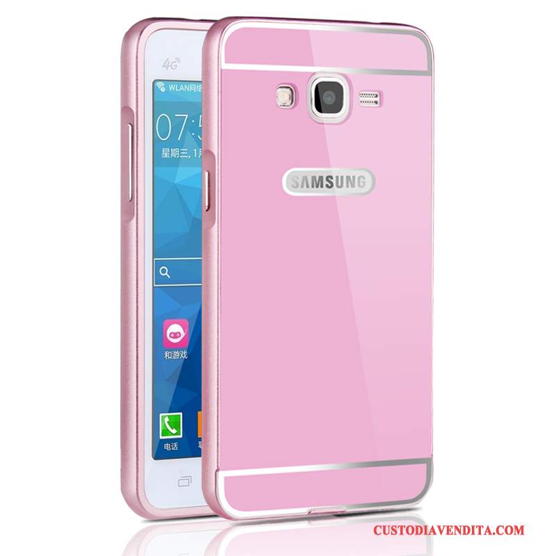 Custodia Samsung Galaxy J3 2015 Protezione Telaiotelefono, Cover Samsung Galaxy J3 2015 Metallo Argento