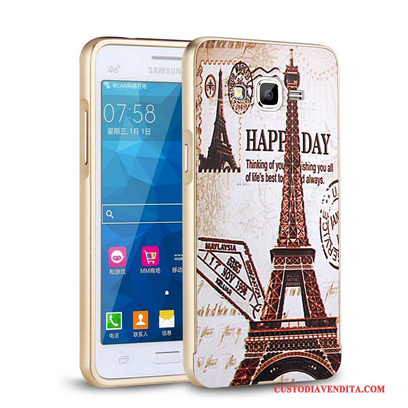 Custodia Samsung Galaxy J3 2015 Protezione Telaiotelefono, Cover Samsung Galaxy J3 2015 Metallo Argento