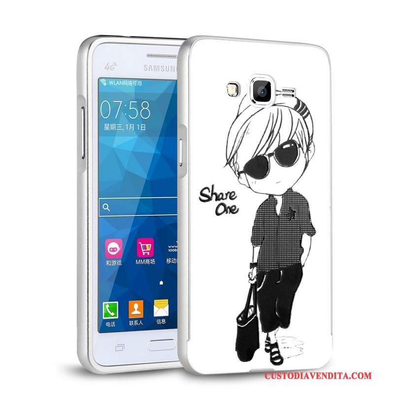 Custodia Samsung Galaxy J3 2015 Protezione Telaiotelefono, Cover Samsung Galaxy J3 2015 Metallo Argento