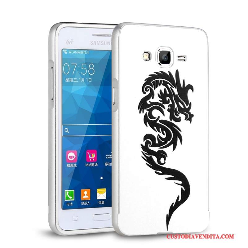 Custodia Samsung Galaxy J3 2015 Protezione Telaiotelefono, Cover Samsung Galaxy J3 2015 Metallo Argento