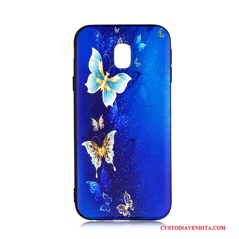 Custodia Samsung Galaxy J3 2017 Cartone Animato Telefono Tendenza, Cover Samsung Galaxy J3 2017 Colore Blu Morbido