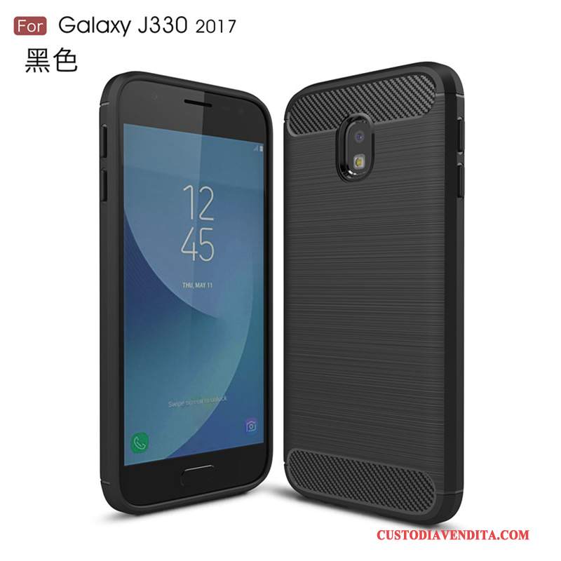 Custodia Samsung Galaxy J3 2017 Silicone Morbido Anti-caduta, Cover Samsung Galaxy J3 2017 Protezione Telefono Nero