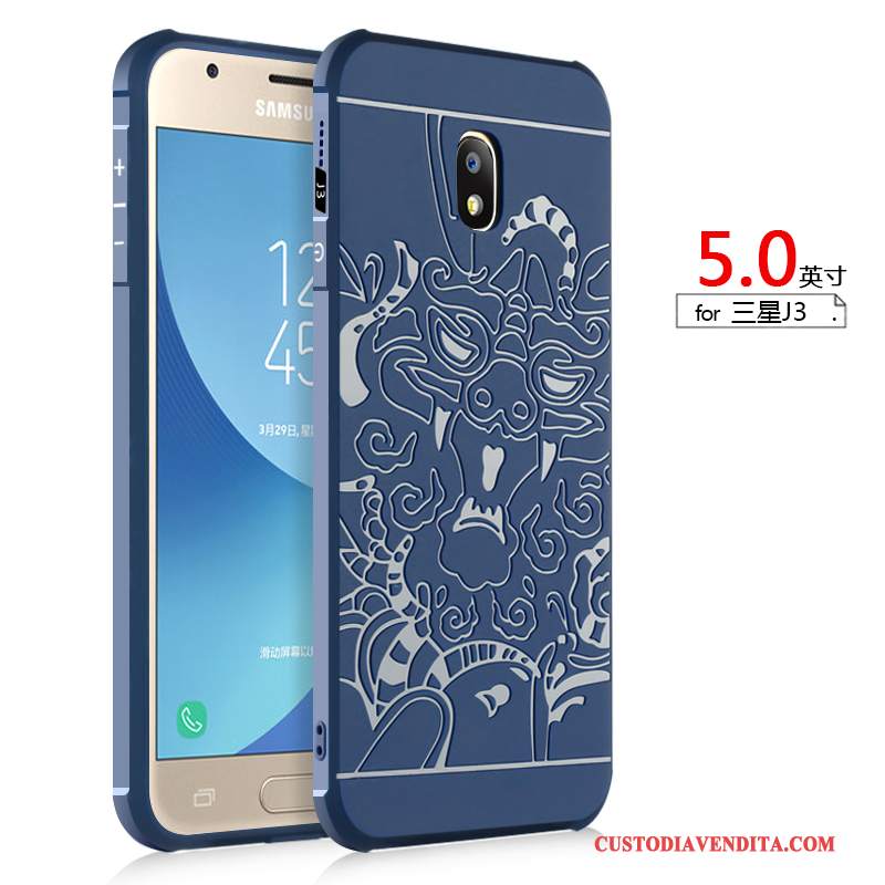 Custodia Samsung Galaxy J3 2017 Silicone Nerotelefono, Cover Samsung Galaxy J3 2017 Protezione Anti-caduta