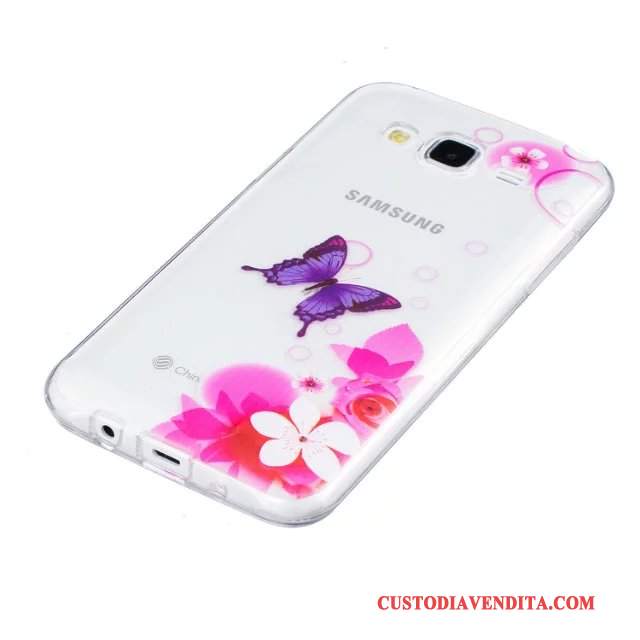 Custodia Samsung Galaxy J5 2015 Colore Tutto Incluso Morbido, Cover Samsung Galaxy J5 2015 Protezione Verde Fiori