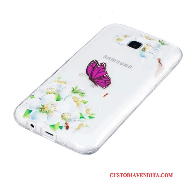 Custodia Samsung Galaxy J5 2015 Colore Tutto Incluso Morbido, Cover Samsung Galaxy J5 2015 Protezione Verde Fiori