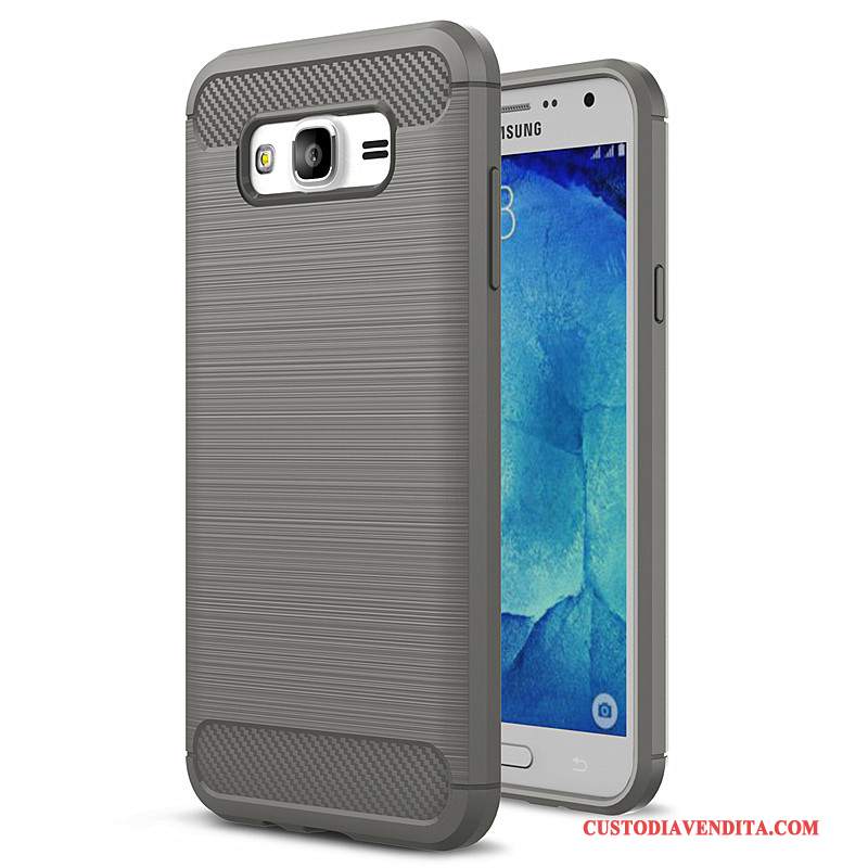 Custodia Samsung Galaxy J5 2015 Silicone Morbido Grigio, Cover Samsung Galaxy J5 2015 Protezione