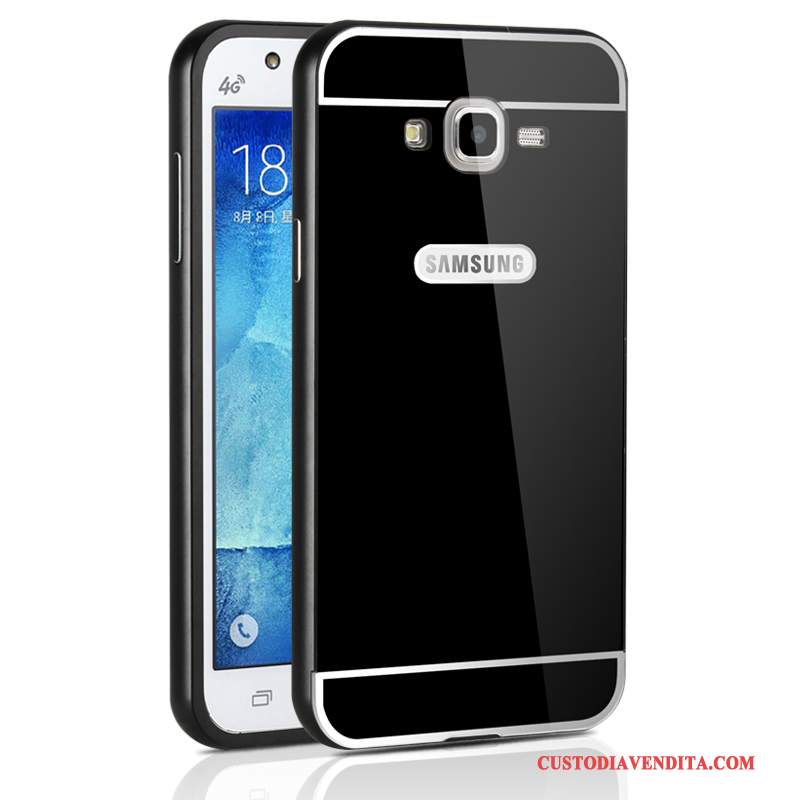 Custodia Samsung Galaxy J5 2016 Protezione Specchio Telaio, Cover Samsung Galaxy J5 2016 Difficile Argento