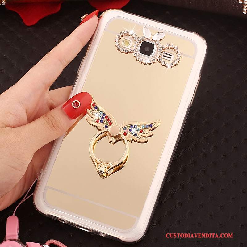 Custodia Samsung Galaxy J5 2016 Strass Telefono Morbido, Cover Samsung Galaxy J5 2016 Protezione Ornamenti Appesi Ring