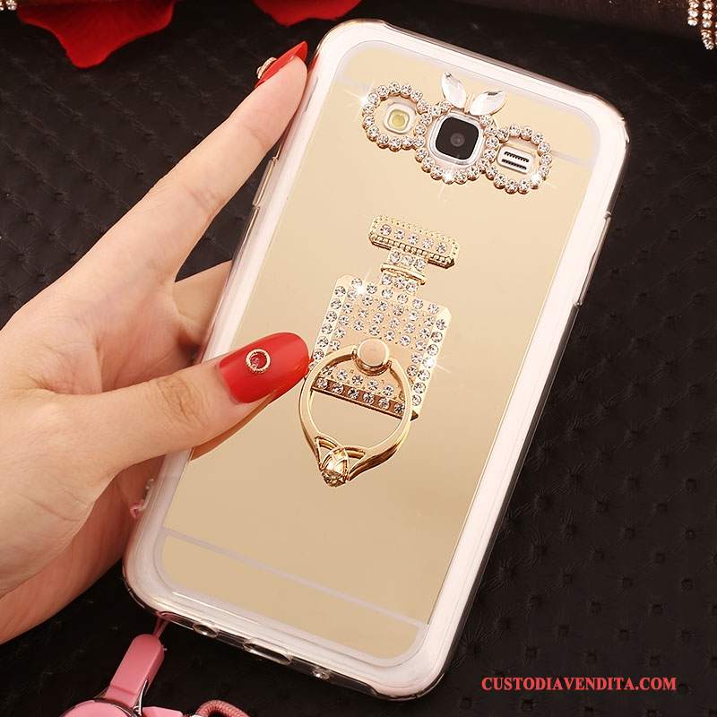 Custodia Samsung Galaxy J5 2016 Strass Telefono Morbido, Cover Samsung Galaxy J5 2016 Protezione Ornamenti Appesi Ring