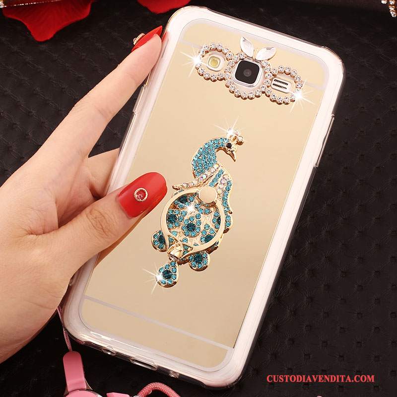 Custodia Samsung Galaxy J5 2016 Strass Telefono Morbido, Cover Samsung Galaxy J5 2016 Protezione Ornamenti Appesi Ring