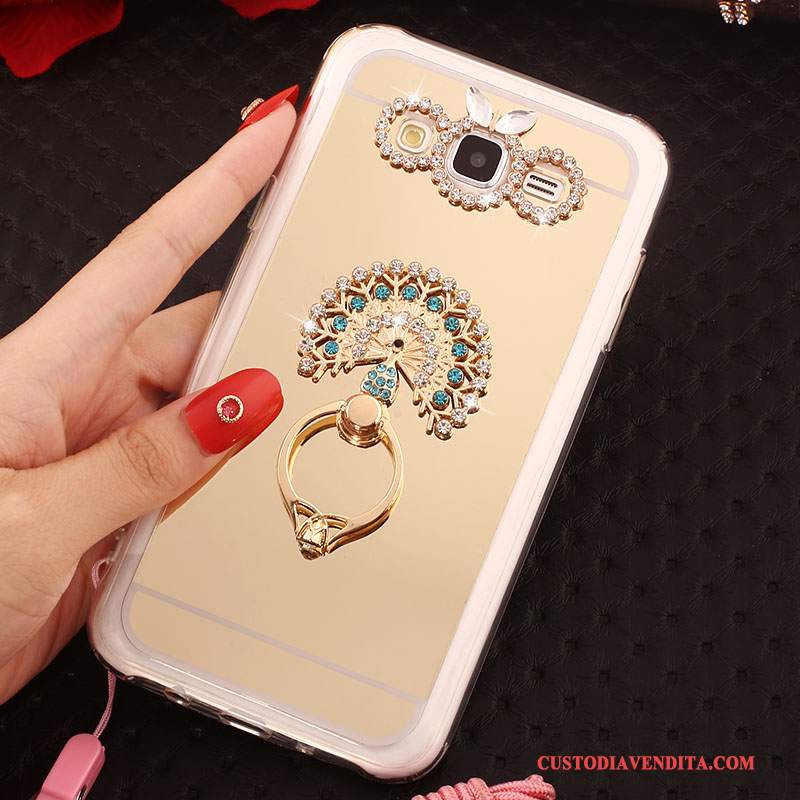 Custodia Samsung Galaxy J5 2016 Strass Telefono Morbido, Cover Samsung Galaxy J5 2016 Protezione Ornamenti Appesi Ring