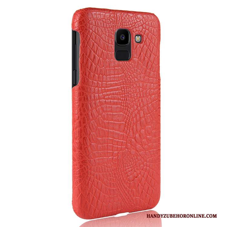 Custodia Samsung Galaxy J6 Pelle Anti-caduta Modello Coccodrillo, Cover Samsung Galaxy J6 Protezione Difficiletelefono