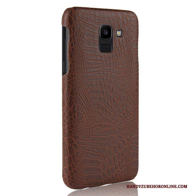 Custodia Samsung Galaxy J6 Pelle Anti-caduta Modello Coccodrillo, Cover Samsung Galaxy J6 Protezione Difficiletelefono