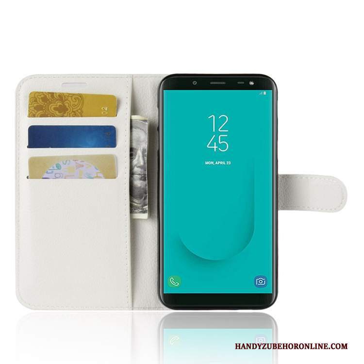 Custodia Samsung Galaxy J6 Pelle Tutto Incluso Blu, Cover Samsung Galaxy J6 Protezione Telefono Carta