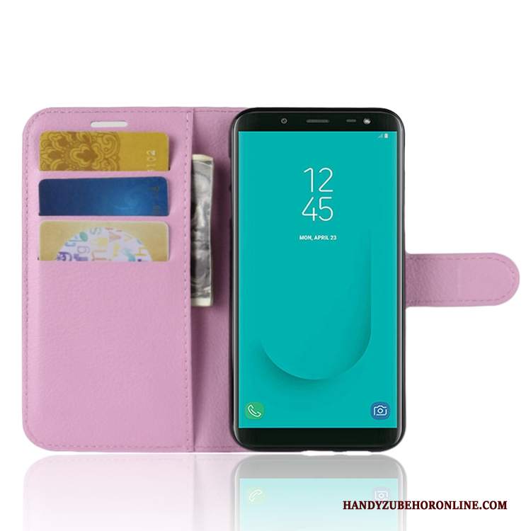 Custodia Samsung Galaxy J6 Pelle Tutto Incluso Blu, Cover Samsung Galaxy J6 Protezione Telefono Carta