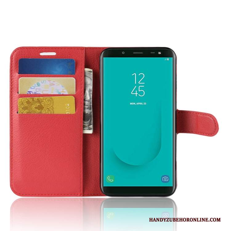 Custodia Samsung Galaxy J6 Pelle Tutto Incluso Blu, Cover Samsung Galaxy J6 Protezione Telefono Carta