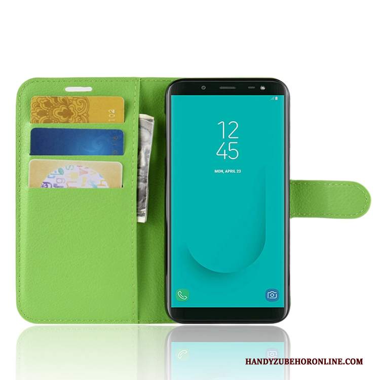 Custodia Samsung Galaxy J6 Pelle Tutto Incluso Blu, Cover Samsung Galaxy J6 Protezione Telefono Carta