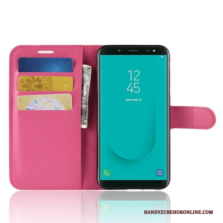 Custodia Samsung Galaxy J6 Pelle Tutto Incluso Blu, Cover Samsung Galaxy J6 Protezione Telefono Carta